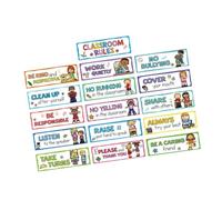 Sharplace 16x Classroom Rules Educational Posters Signs Behavior Educational Content for Elementary School Home Class Nursery Learning