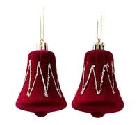 Sharplace 2 Pieces Christmas Tree Hanging Decorations Christmas Baubles Flocking Charm Pendants for Farmhouse Festival New Year Doors, Bell