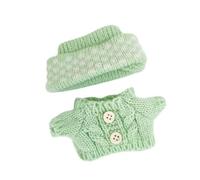 Sharplace 2 Pieces Doll Sweater and Hat Outifit Photo Props Dress up Cute Decorative Costume Girl Doll Clothes,for 15-17cm Dolls, green