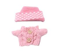 Sharplace 2 Pieces Doll Sweater and Hat Outifit Photo Props Dress up Cute Decorative Costume Girl Doll Clothes,for 15-17cm Dolls, pink