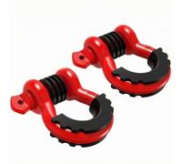 Sharplace 2 Pieces Fabricated Bow Shackle Shackle with Threaded Pin, for Vehicle Recovery, off-Roaders, Red