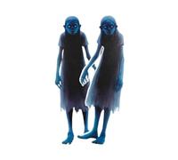 Sharplace 2 Pieces Halloween Scary Girl Signs Creepy Twins Lawn Signs 2D with Stake Spooky Ornament Decoration for Outside Courtyard, Style E