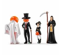 Sharplace 2 Pieces Miniature Figurine Figures Set Diorama Resin Hand Painted Detailing Standing Pose 1 64 Scale Suitable for hobbyists studio sets craft, 1 64 Halloween Four-piece Set