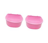 Sharplace 2 Pieces Pet Hanging Food Bowls Durability Practical Portable Pet Cage Feeder Dog Crate Feeding Bowls for Kitten Cat, Pink