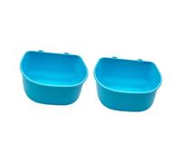 Sharplace 2 Pieces Pet Hanging Food Bowls Durability Practical Portable Pet Cage Feeder Dog Crate Feeding Bowls for Kitten Cat, Blue