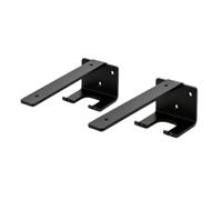 Sharplace 2 Pieces Shelf Bracket with Hook Low-Profile L-Shaped Bracket Black Hardware for Office
