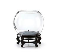 Sharplace 2 Pieces Tank Bowl Aquarium Container With Hand Blown Thickened Glass And Rounded Edges Suitable for desktop display, 25cm, 25cm Belly Diameter With 4-Piece Gift Set And Base