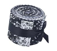 Sharplace 20 Pieces 2.4 inch Jelly Roll Floral with Assorted Patterns Accessories for Crafts, Black