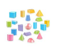 Sharplace 20Pcs 3D Folding Geometric Shapes Geometric Solids Kids Clearly Visible Teacher Aids Educational Toys Early Math Manipulative