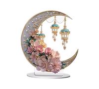 Sharplace 2D Flat Acrylic Ramadan Decoration,Moon Art Craft Aesthetic Table Centerpiece Eid Mubarak Table Decor for Living Room Party, Style A