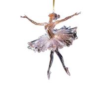 Sharplace 2D Glittering Ballerina Christmas Tree Decoration Clear Charm Fairy Pendant Decorative Gorgeous Acrylic Sparkling Ballet Girl Bauble Christmas Tree Hanging Ornament for Party Door Festival