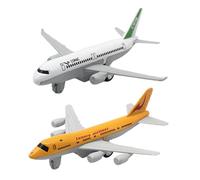 Sharplace 2Pcs Airplane Model Ornament Realistic Desktop Display Children Toy Plane Toy Aircraft Office Decor Shelves, Yellow White