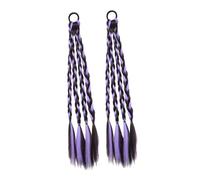 Sharplace 2Pcs Braids Extensions DIY Soft Ponytail Elegant Braid Hair Extensions Braided Hairpieces for Traveling Party Birthday Makeup, violet