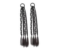 Sharplace 2Pcs Braids Extensions DIY Soft Ponytail Elegant Braid Hair Extensions Braided Hairpieces for Traveling Party Birthday Makeup, grey