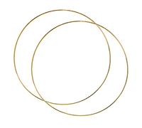 Sharplace 2pcs Metal Floral Hoop Craft Wreath Gold Macrame Rings for Christmas Wedding Wall Hanging 3.5mm Wire, 40cm
