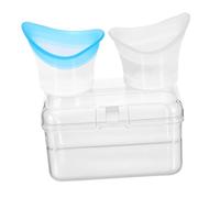 Sharplace 2Pcs Silicone Eye Wash Cups Rinse Cup Kit with Storage Container Soft Eye Flush Cleaning Cups for Cleansing Remove Dust Rinse, Blue and Gray