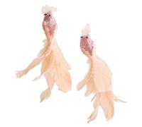 Sharplace 2x Artificial Birds Christmas Tree Decorations Clip on Fake Birds Ornaments for Branches Wedding Party Outdoor Patio Wreaths, Pink