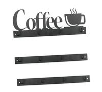 Sharplace 3 Pieces Metal Coffer Mug Holder, Tea Cup Hanger Organizer Display Decor, Coffee Mug Rack Wall Mounted with 4 Hooks