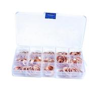 Sharplace 300 Pieces Flat Copper Sealing Washers Copper Gaskets Set Valves Marine M5 to M20 Lines Leakproof Seal Replacement