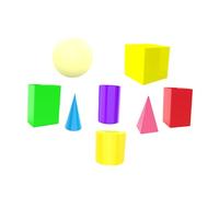Sharplace 3D Shapes Geometric Solids Educational Toy Quadrangular Game Kids Colorful Math Teaching Aid Lightweight Pyramid Blocks