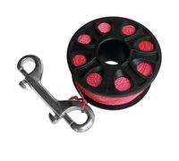 Sharplace 3inch Scuba Equipment Diving Ree 30M Fluorescent Nylon Line Compact for Underwater Navigation with Stainless Double Hook, Fluorescent Pink