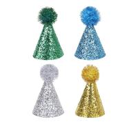 Sharplace 4 Pieces Birthday Party Hat for Dog Cat Pet Hat Topper Reusable Hats Pet Accessories for Birthday Kitten, Style A