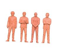 Sharplace 4 Pieces Miniature Suit wearing Man Tiny People Model Miniature Standing Figure DIY Crafts for Train Station Layout DIY Scene, 2.8cm