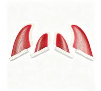 Sharplace 4 Pieces s with RM Bases Compatible Fin Collection Ultralight for Surfers , White And Red , RM