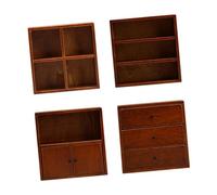 Sharplace 4Pcs 1/12 Scale Dollhouse Cabinet Set Accessories Tiny Miniature Model Simulation Decorative Dollhouse Furniture for Children