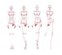 Sharplace 4Pcs Fashion Drawing Template Ruler Set, Woman Sewing Humanoid Patterns Design, Clothing Measuring French Curve Rulers A4 Drawings, A