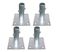 Sharplace 4Pcs Scaffold Base Plates 12x12cm Galvanized Steel Material Spare Parts Tube Diameter 3.3cm Tube Height 12cm Accessory