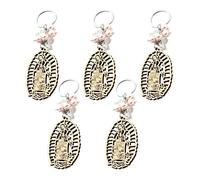 Sharplace 5 Pieces Baptism Keychain Baptism Souvenir Recuerdos DE Bautizo for Shower Gift, Pink Beads