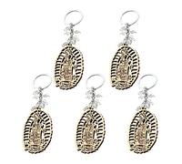 Sharplace 5 Pieces Baptism Keychain Baptism Souvenir Recuerdos DE Bautizo for Shower Gift, White Beads