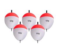 Sharplace 5 Pieces Fishing Floats Buoys Slip Bobbers White Tackle Accessories Oval Foam Floats Set for Bass Perch Sea Fishing, 50g