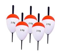 Sharplace 5 Pieces Fishing Floats Buoys Slip Bobbers White Tackle Accessories Oval Foam Floats Set for Bass Perch Sea Fishing, 2g