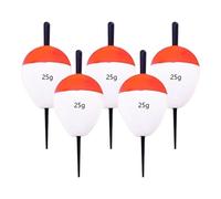Sharplace 5 Pieces Fishing Floats Buoys Slip Bobbers White Tackle Accessories Oval Foam Floats Set for Bass Perch Sea Fishing, 25g