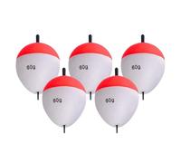 Sharplace 5 Pieces Fishing Floats Buoys Slip Bobbers White Tackle Accessories Oval Foam Floats Set for Bass Perch Sea Fishing, 60g
