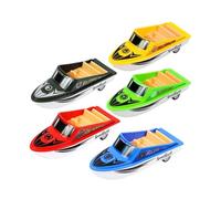 Sharplace 5 Pieces Mini Pullback Boats Children Vehicles Toy Desktop Decor Realistic Speedboat Toy for Boys Kids Ages 3+ Birthday Gifts