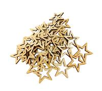 Sharplace 50 Pieces Hollow Unfinished Wooden Embellishment Pieces for Scrapbook Craft 30mm