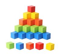 Sharplace 50 Pieces Wood Blocks Math Sorting Toys Creative,Learning,Building Blocks,Small Cubes for Toddlers Ages 3+ School Shower, Colorful, L