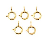 Sharplace 5pcs 925 Sterling Clasp Round Solid Jewelry Finding Clasps for Jewelry Connect, Gold, 5mm