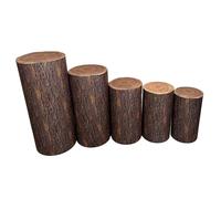 Sharplace 5x Cylinder Plinth Covers Cylinder Dessert Pedestal Covers Decor Tablecloth Portable Cylinder Plinth Stand Covers for Wedding, Wood Grain