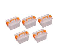 Sharplace 5x Dollhouse Mini Storage Box Storage Case,Clear,Creative Organizer Dollhouse Accessories for Micro Scene Decor Dolls House, Orange