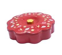 Sharplace 6-Compartment Serving Tray with Lid, 29cm Red Snack Organizer, Chinese New Year Gift Tray for Dried Fruits & Candy, Festive Party Platter for Chinese New Year, Living Room & Office