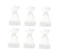 Sharplace 6 Pieces Baskets for Gifts with 6 Bows Bags Decorative Empty Gift Basket Set for Christmas Housewarming Party Graduations