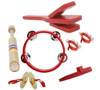 Sharplace 6 Pieces Children Educational Music Instruments Set With Wooden Clapper Hand Tambourine Finger Cymbals Wrist Bells For s Sensory Exploration And Group Music Making