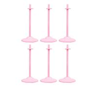 Sharplace 6 Pieces Doll Holder Support Base Adjustable Accessories Fits 1/6 Scale Dolls Sturdy Easily Install Multipurpose Lightweight, Light Pink