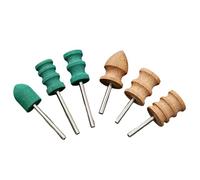 Sharplace 6 Pieces Leather Burnisher Set Leather Edge Tool Polishing Head Rotary Bit Composite Material Head Abrasion Prepares Edges for Finishing Suitable for Belts Straps Wallets Small DIY Repairs