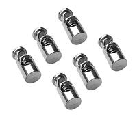 Sharplace 6 Pieces/Set Zinc Alloy Metal Barrel Single Hole Toggles Stop Drawstring Cordlocks Stopper End - / Elastic Cord Accessories - Gray