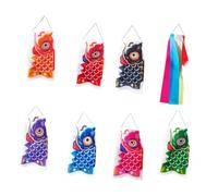 Sharplace 7 Pieces Japanese Carp Flags Japanese Carp Windsock Streamer Photo Props Eyecatching Decorative Flags for Window Parties, with Tassel